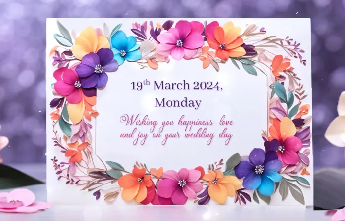 Unique 3D Flowers Wedding Invitation Card Slideshow